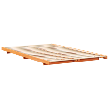 vidaXL Földi ágykeret Viaszbarna 120 x 200 cm Tömör fenyőfa (873075) ágy és ágykellék