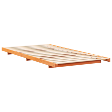 vidaXL Földi ágykeret Viaszbarna 90 x 200 cm Tömör fenyőfa (873090) ágy és ágykellék