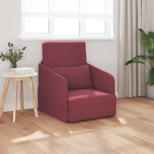 vidaXL Földi kanapéágy 2 az 1-ben Burgundi vörös 65x80x83 cm szövet bútor