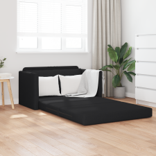 vidaXL Földi Kanapéágy 2 az 1-ben fekete 124x71x78 cm Szövet bútor