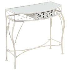 vidaXL francia stílusú fehér fém kisasztal 82 x 39 x 76 cm bútor