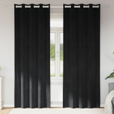 vidaXL Függönyök Fekete Poliészter 140 x 225 cm Dekoratív betétek lakástextília