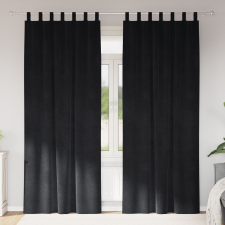 vidaXL Függönyök Fekete Poliészter 140 x 260 cm Dekoratív betétek lakástextília