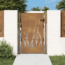vidaXL fűmintás corten acél kerti kapu 105 x 130 cm kerti bútor