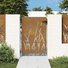 vidaXL fűmintás corten acél kerti kapu 85 x 150 cm kerti bútor