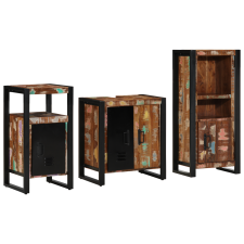 vidaXL Fürdőszoba bútor szett 3 pcs Szilárd újrahasznosított fa fürdőszoba bútor