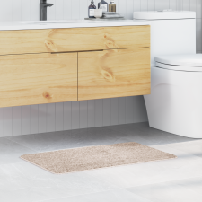 vidaXL Fürdőszoba Szőnyeg Négyszögletes Krém 50x80 cm Poliészter Csúszásmentes lakástextília
