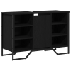 vidaXL fürdőszobai mosdószekrény Fekete tölgy 91x35x60 cm Mérnöki fa (869185)