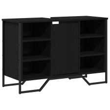 vidaXL fürdőszobai mosdószekrény Fekete tölgy 91x35x60 cm Mérnöki fa (869185) fürdőszoba bútor