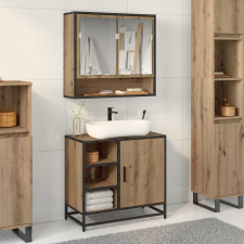 vidaXL Fürdőszobai mosdószekrény kézműves tölgy 65 x 33 x 60 cm fürdőszoba bútor