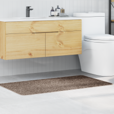vidaXL Fürdőszobai Szőnyeg Négyszögletes Barna 70x120 cm Poliészter Csúszásmentes lakástextília