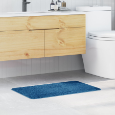 vidaXL Fürdőszobai szőnyeg Négyszögletes Kék 50x80 cm Poliészter Csúszásmentes lakástextília