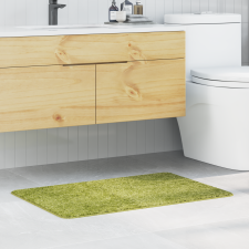 vidaXL Fürdőszobai Szőnyeg Téglalap Zöld 60x90 cm Poliészter Csúszásmentes lakástextília