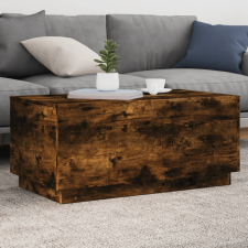vidaXL füstölt tölgyszínű dohányzóasztal LED-lámpákkal 90x50x40 cm bútor