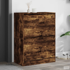 vidaXL Füstös tölgy cipőszekrény 2 kihajtható fiókkal 80x42x108 cm bútor