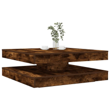 vidaXL füstös tölgy dohányzóasztal 360 fokban forgatható 90x90x34,5 cm bútor