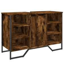 vidaXL füstös tölgy szerelt fa fürdőszobai mosdószekrény 91x35x60 cm (848666) fürdőszoba bútor