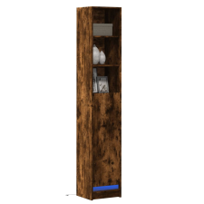 vidaXL füstös tölgy szerelt fa tálalószekrény LED-del 36x32,5x200 cm bútor