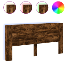 vidaXL füstös tölgy színű áthidalószekrény LED-ekkel 200x16,5x103,5 cm (839270) ágy és ágykellék