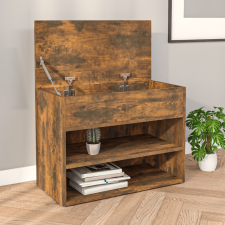 vidaXL füstös tölgy színű cipőtároló pad 60 x 30 x 45 cm bútor