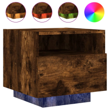 vidaXL füstös tölgy színű éjjeliszekrény LED-világítással 40x39x37 cm (836806) bútor