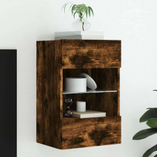 vidaXL füstös tölgy színű fali TV-szekrény LED-ekkel 40x30x60,5 cm bútor