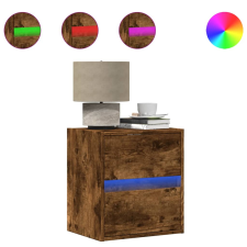 vidaXL füstös tölgy színű fali TV-szekrény LED-ekkel 41x31x45 cm (852279) bútor