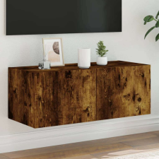 vidaXL füstös tölgy színű fali TV-szekrény LED-ekkel 80x35x31 cm bútor