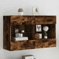 vidaXL füstös tölgy színű fali TV-szekrény LED-ekkel 98,5x30x60,5 cm bútor