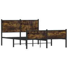 vidaXL füstös tölgy színű fém ágykeret matrac nélkül 150 x 200 cm (3301385) ágy és ágykellék