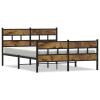 vidaXL füstös tölgy színű fém ágykeret matrac nélkül 150 x 200 cm (3308464)
