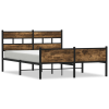vidaXL füstös tölgy színű fém ágykeret matrac nélkül 160 x 200 cm (3308490)