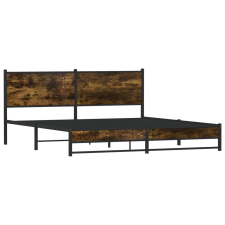 vidaXL füstös tölgy színű fém ágykeret matrac nélkül 180 x 200 cm (3301381) ágy és ágykellék
