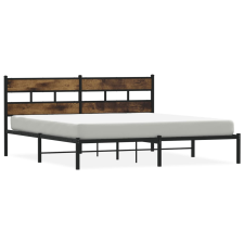 vidaXL füstös tölgy színű fém ágykeret matrac nélkül 180 x 200 cm (4017057) ágy és ágykellék