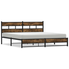 vidaXL füstös tölgy színű fém ágykeret matrac nélkül 193 x 203 cm (3308488) ágy és ágykellék