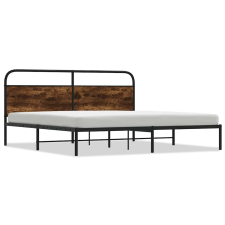 vidaXL füstös tölgy színű fém ágykeret matrac nélkül 193 x 203 cm (3318632) ágy és ágykellék