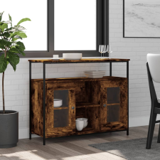 vidaXL füstös tölgy színű műfa tálalószekrény 100 x 35 x 80 cm bútor