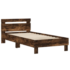 vidaXL füstös tölgy színű szerelt fa ágykeret fejtámlával 90 x 190 cm (838565) ágy és ágykellék