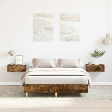 vidaXL füstös tölgy színű szerelt fa ágykeret matrac nélkül 135x190 cm ágy és ágykellék