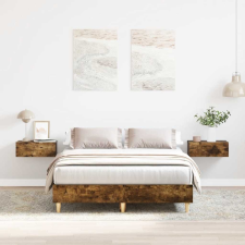 vidaXL füstös tölgy színű szerelt fa ágykeret matrac nélkül 140x190 cm (861061) ágy és ágykellék