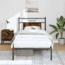 vidaXL füstös tölgy színű szerelt fa ágykeret matrac nélkül 90x200 cm ágy és ágykellék