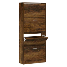 vidaXL füstös tölgy színű szerelt fa cipősszekrény 63x24x147 cm (342547) bútor