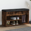 vidaXL füstös tölgy színű szerelt fa cipőtároló pad 82 x 32 x 45,5 cm