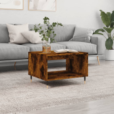 vidaXL füstös tölgy színű szerelt fa dohányzóasztal 60x50x40 cm bútor