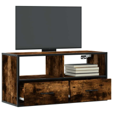 vidaXL füstös tölgy színű szerelt fa és fém TV-szekrény 80x31x39,5 cm bútor