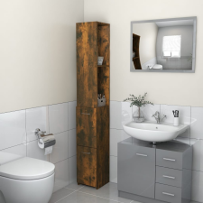 vidaXL füstös tölgy színű szerelt fa fürdőszobaszekrény 25x25x170 cm fürdőszoba bútor