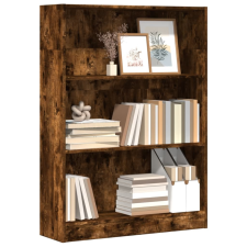 vidaXL füstös tölgy színű szerelt fa könyvszekrény 80 x 24 x 109 cm bútor