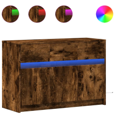 vidaXL füstös tölgy színű szerelt fa LED-es TV-szekrény 91x34x61 cm (852184) bútor