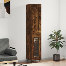 vidaXL füstös tölgy színű szerelt fa magasszekrény 34,5x34x180 cm bútor