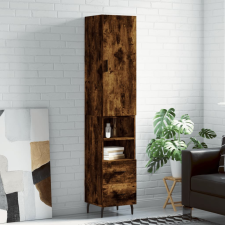 vidaXL füstös tölgy színű szerelt fa magasszekrény 34,5x34x180 cm bútor